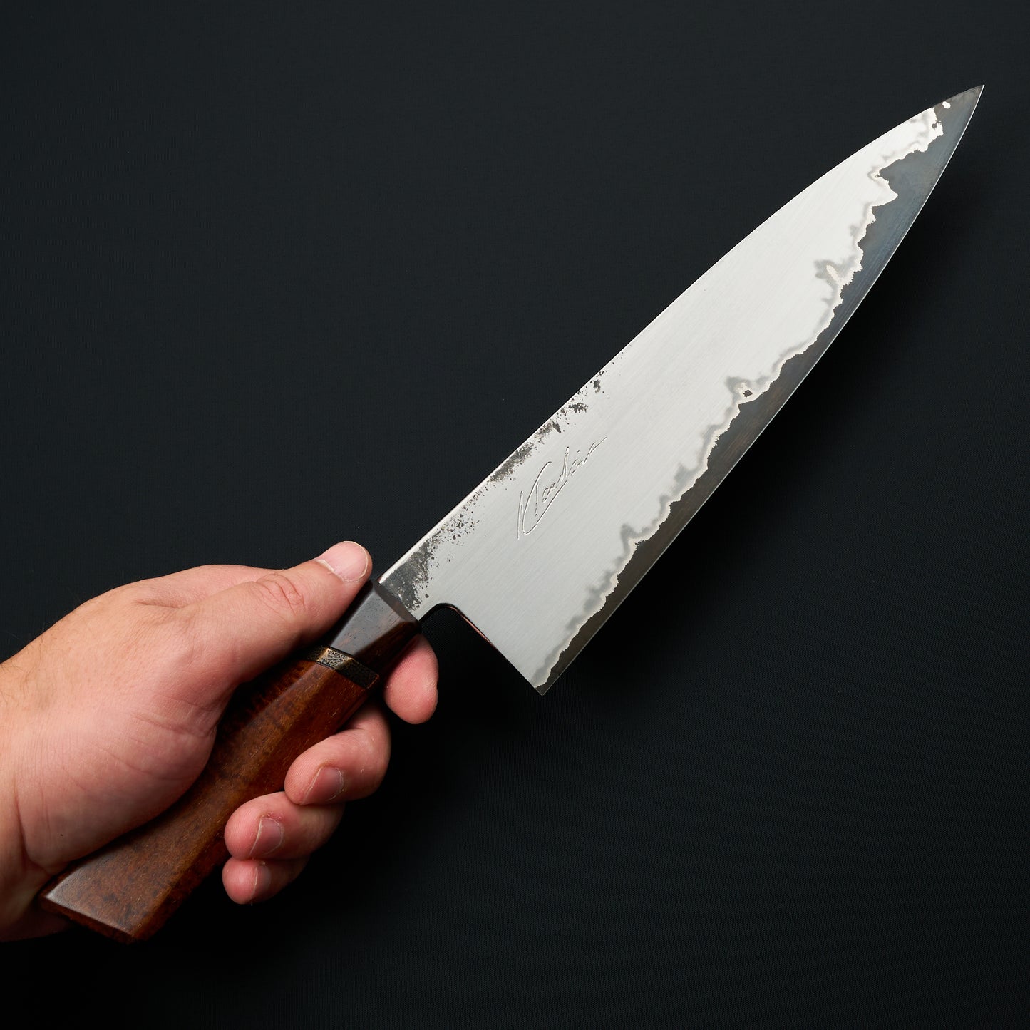 Gyuto 237mm Aogami Super Stainless GoMai Ebony & Bronze Signature Series