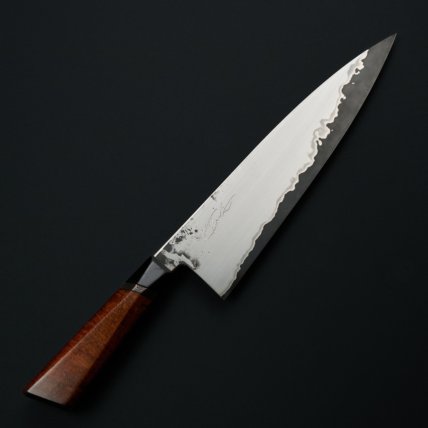 Gyuto 240mm Aogami Super Stainless GoMai Ebony & Bronze Signature Series