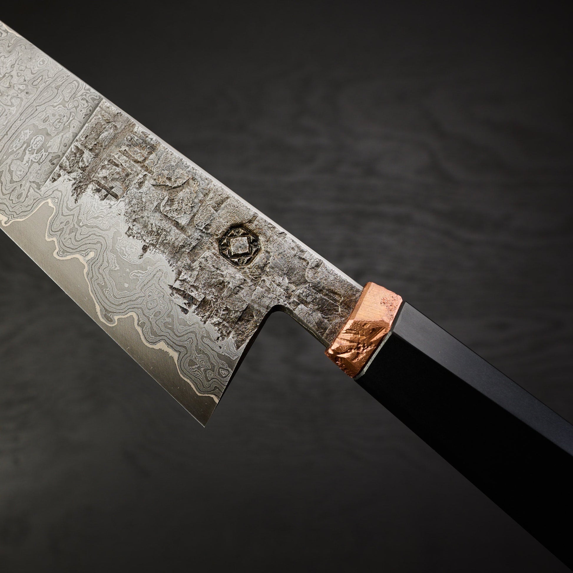 Gyuto 240mm MH Go Mai Damascus, Nickel & Apex Ultra Core – side profile