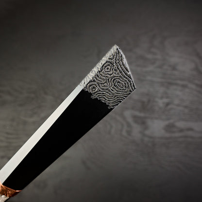 Gyuto 240mm MH Go Mai Damascus, Nickel & Apex Ultra Core – handle detail