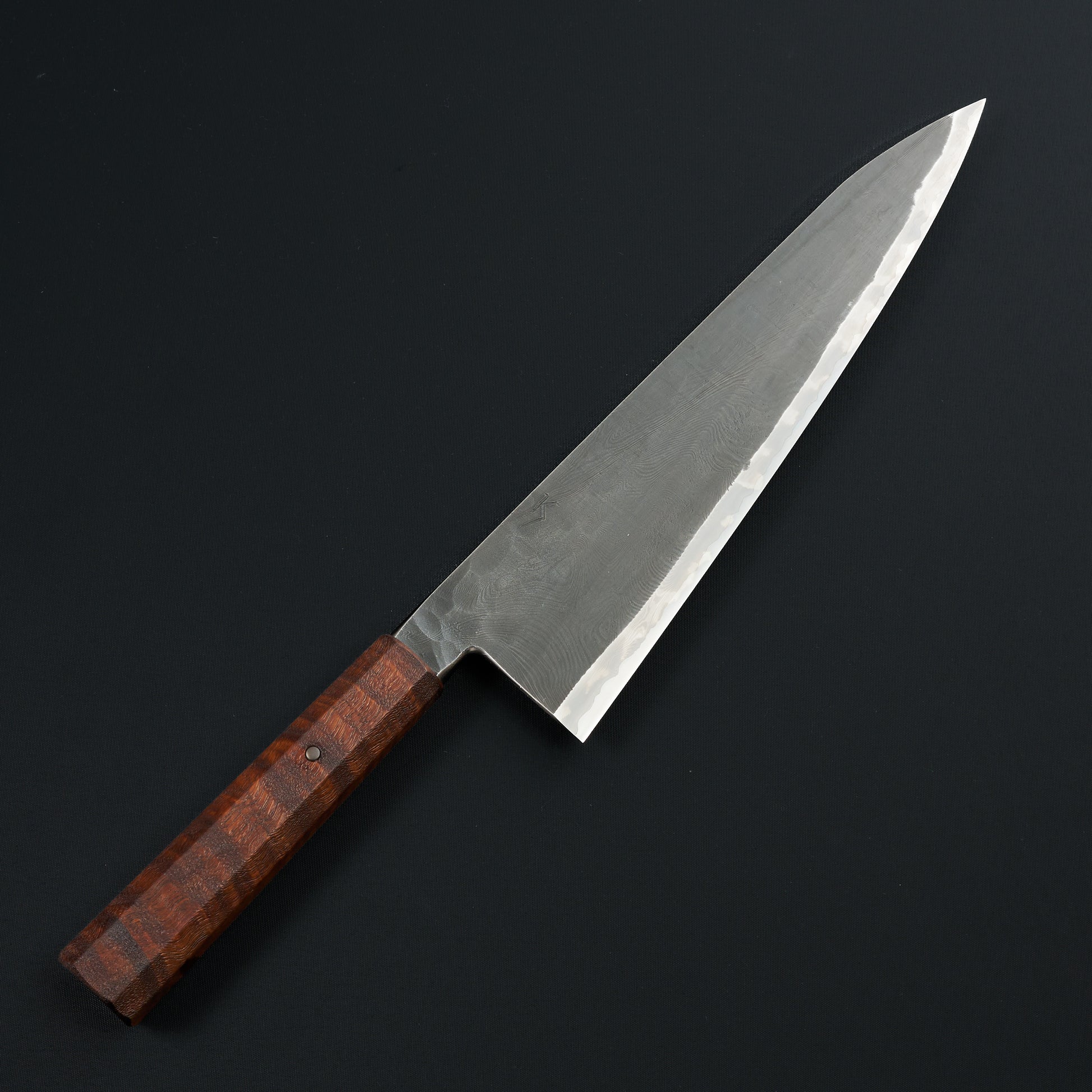 Gyuto 250mm GoMai Damasteel, Ni, Apex Ultra Textured Gidgee Takedown