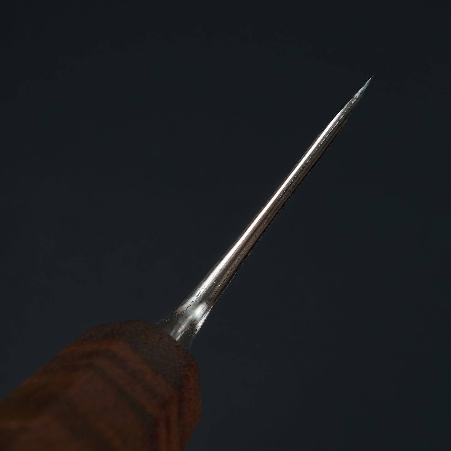 Gyuto 250mm GoMai Damasteel, Ni, Apex Ultra Textured Gidgee Takedown – handle detail