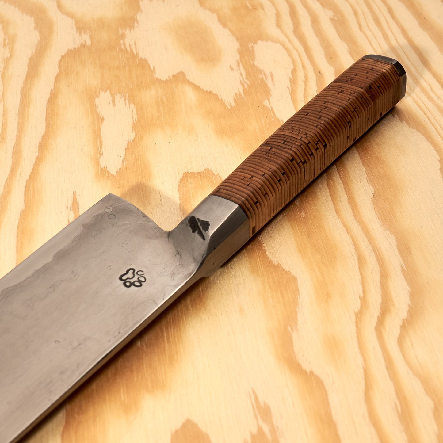 Gyuto 240mm Wrought Iron San Mai Integral Birchbark & Brass – view 6