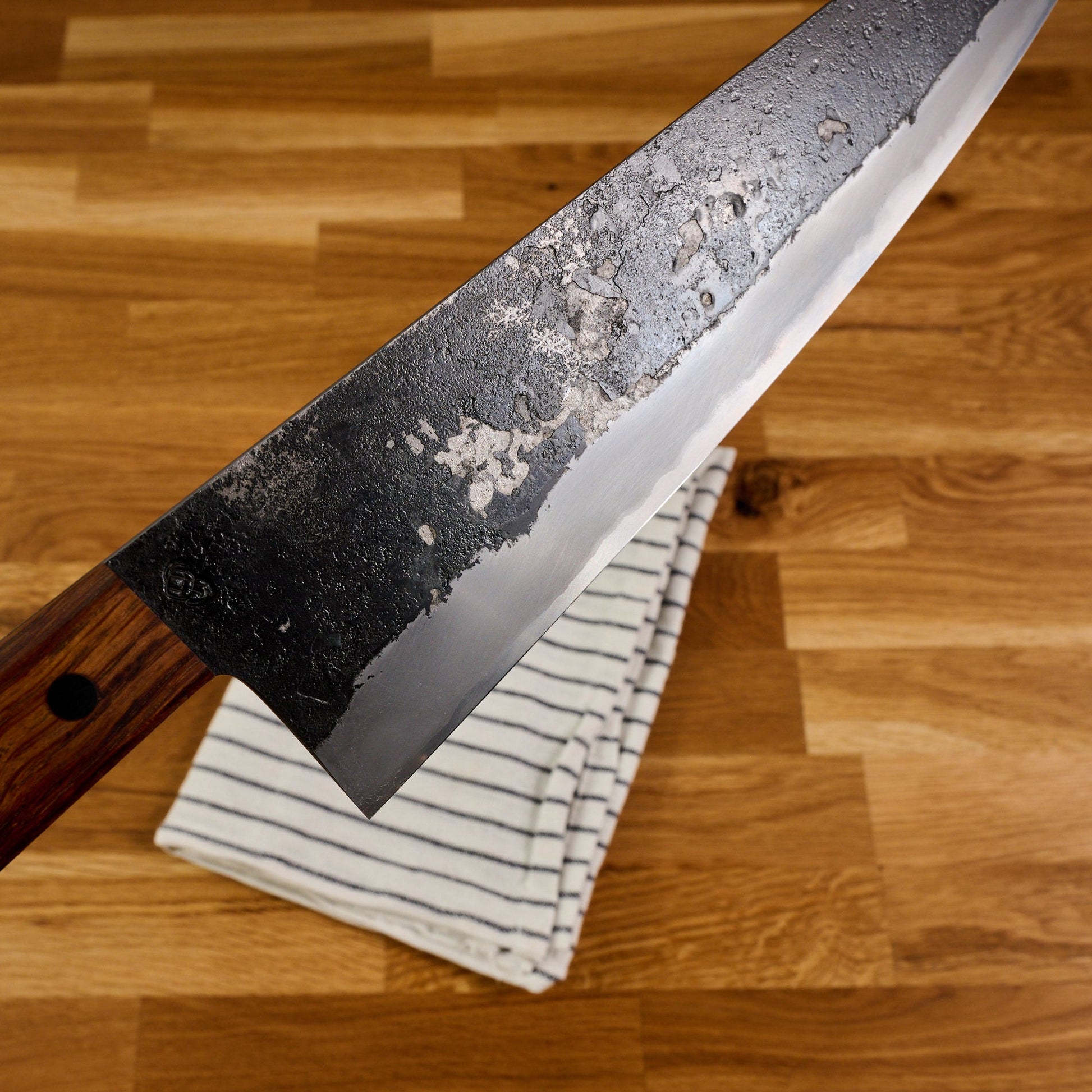 Gyuto 240mm Full Tang Shirogami Iron Clad Kasumi – side profile