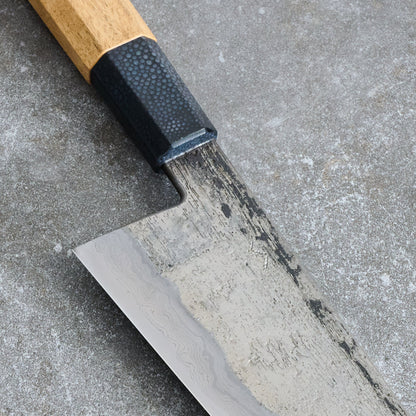 Gyuto 240mm Deep Etch Damascus Clad Apex Ultra, Royal Ebony & Ray Skin – view 6
