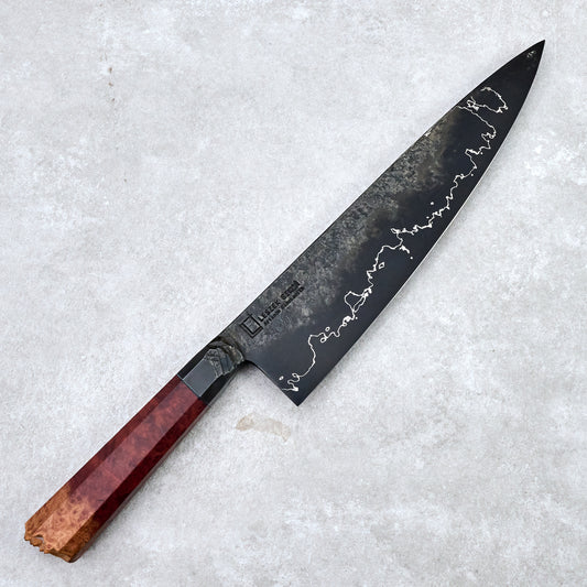 Gyuto 240mm GoMai Graphite Live Edge Amboyna Burl