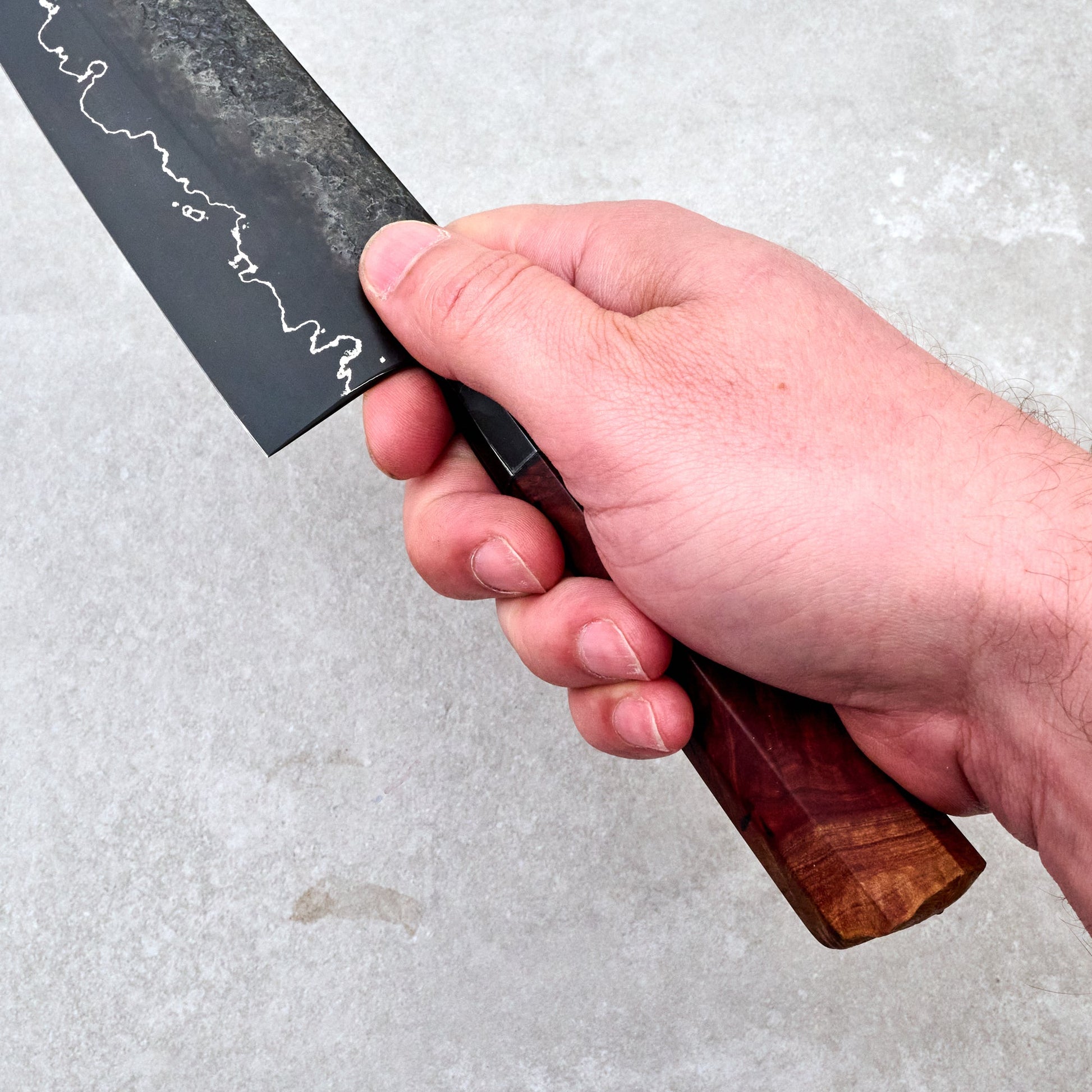 Gyuto 240mm GoMai Graphite Live Edge Amboyna Burl – view 6