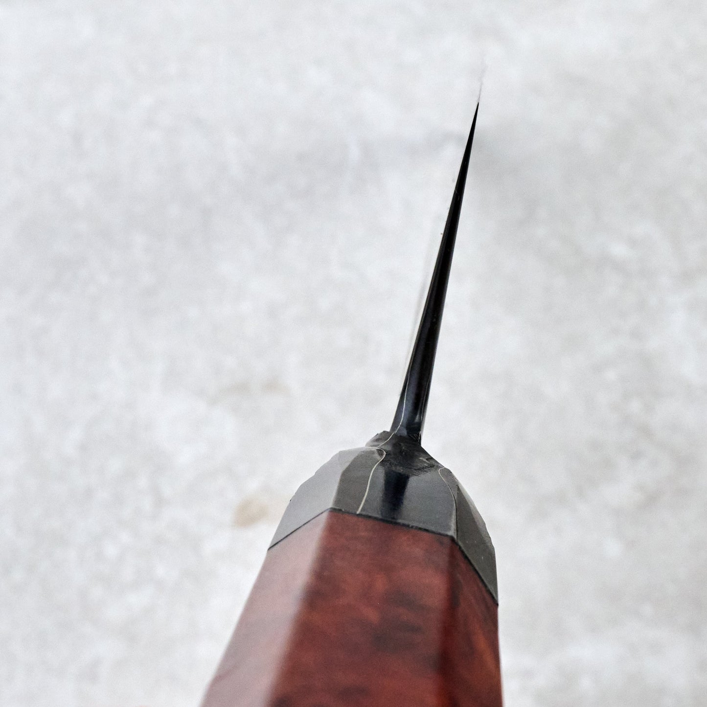 Gyuto 240mm GoMai Graphite Live Edge Amboyna Burl – side profile