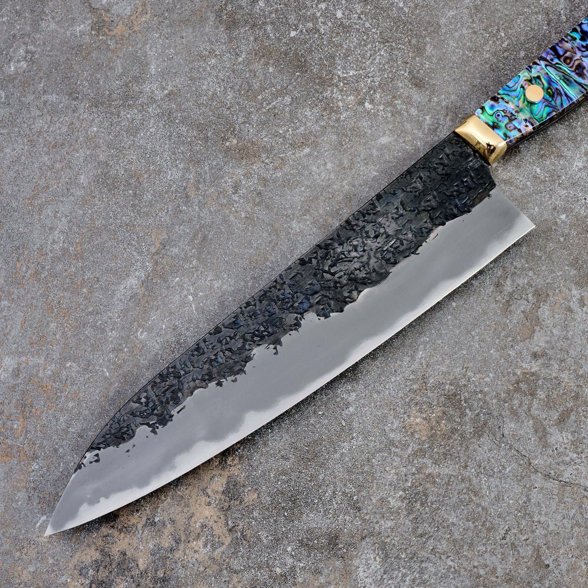Gyuto 240mm Hon-Warikomi White #2 Iron Clad, Ku, Kasumi, Abalone Full Tang – view 6