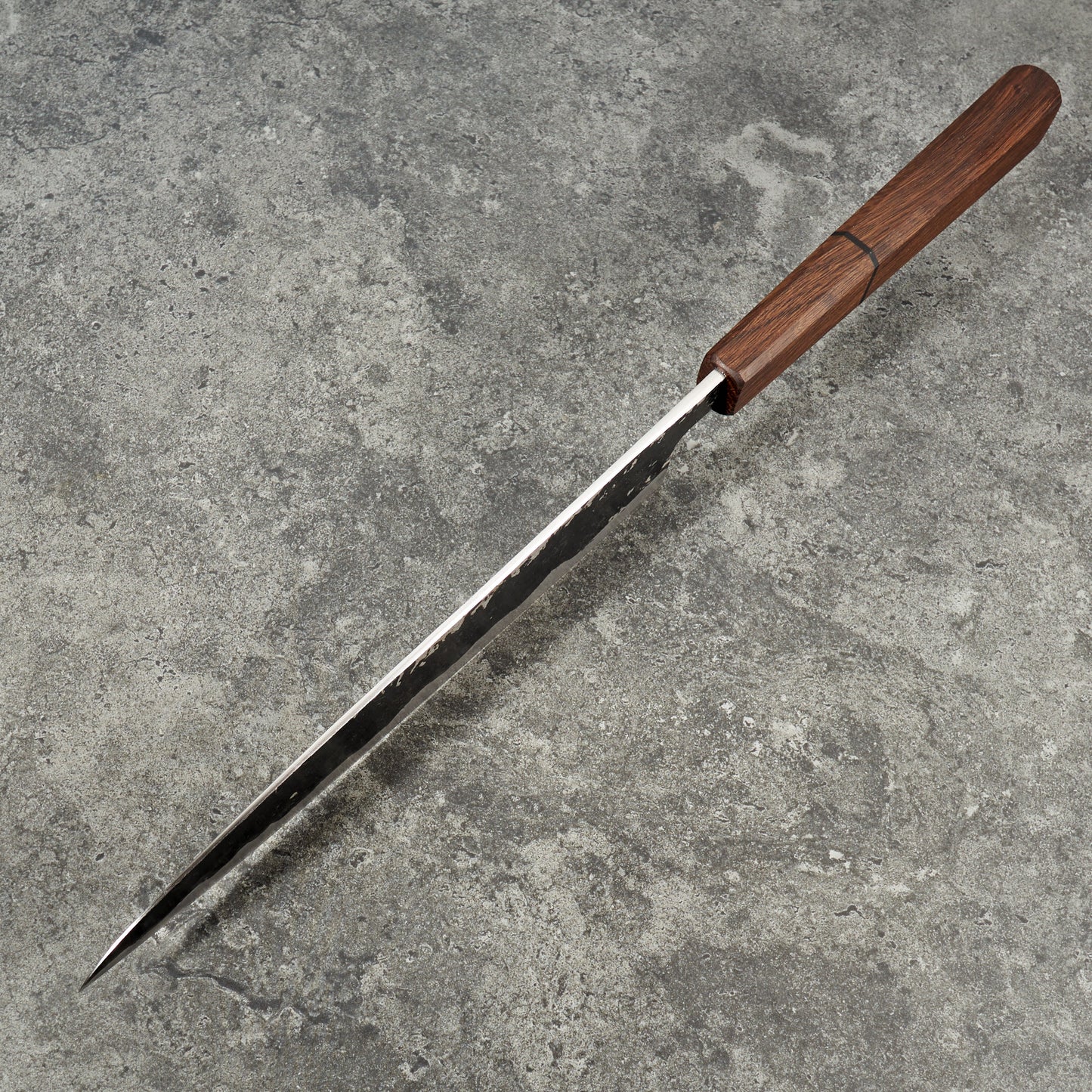 Gyuto 240mm Iron Clad Kurouchi Kasumi – blade close-up