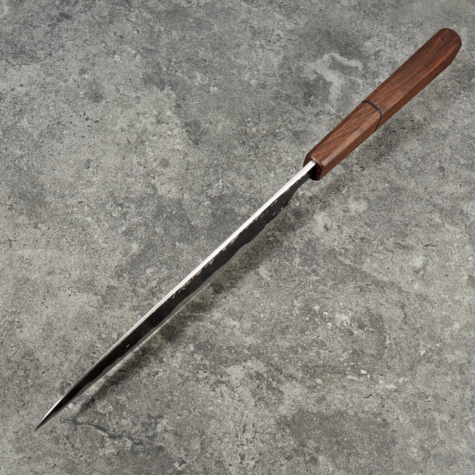 Gyuto 240mm Iron Clad Kurouchi Kasumi – blade close-up
