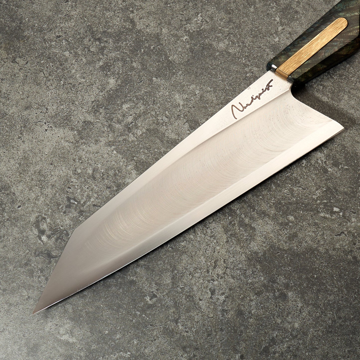 Gyuto 240mm MagnaCut 'S' Grind Nepalese Alder & Brass – view 7