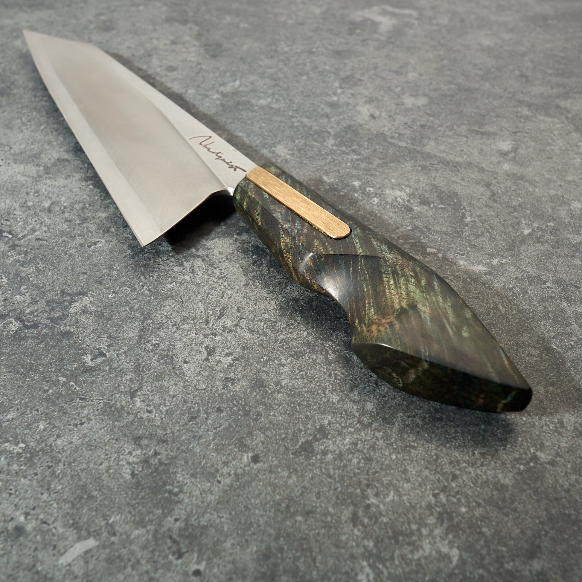 Gyuto 240mm MagnaCut 'S' Grind Nepalese Alder & Brass – view 8