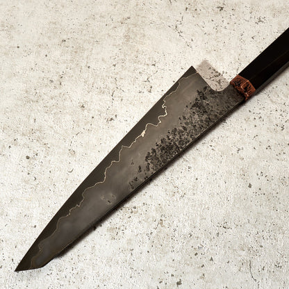 made by karyś X Oblivion Blades Gyuto 240mm OB 80crv2 Textured Go Mai – blade close-up