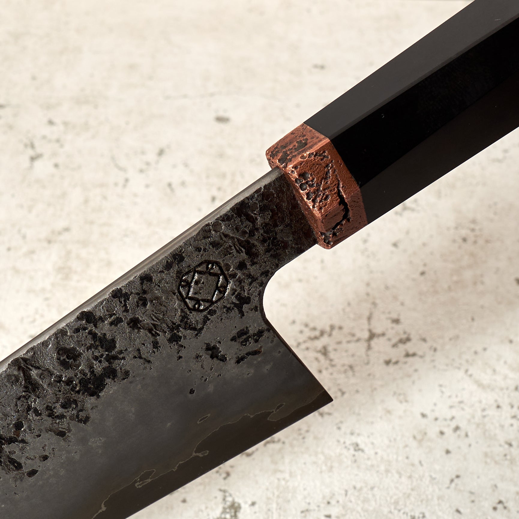made by karyś X Oblivion Blades Gyuto 240mm OB 80crv2 Textured Go Mai – detail view