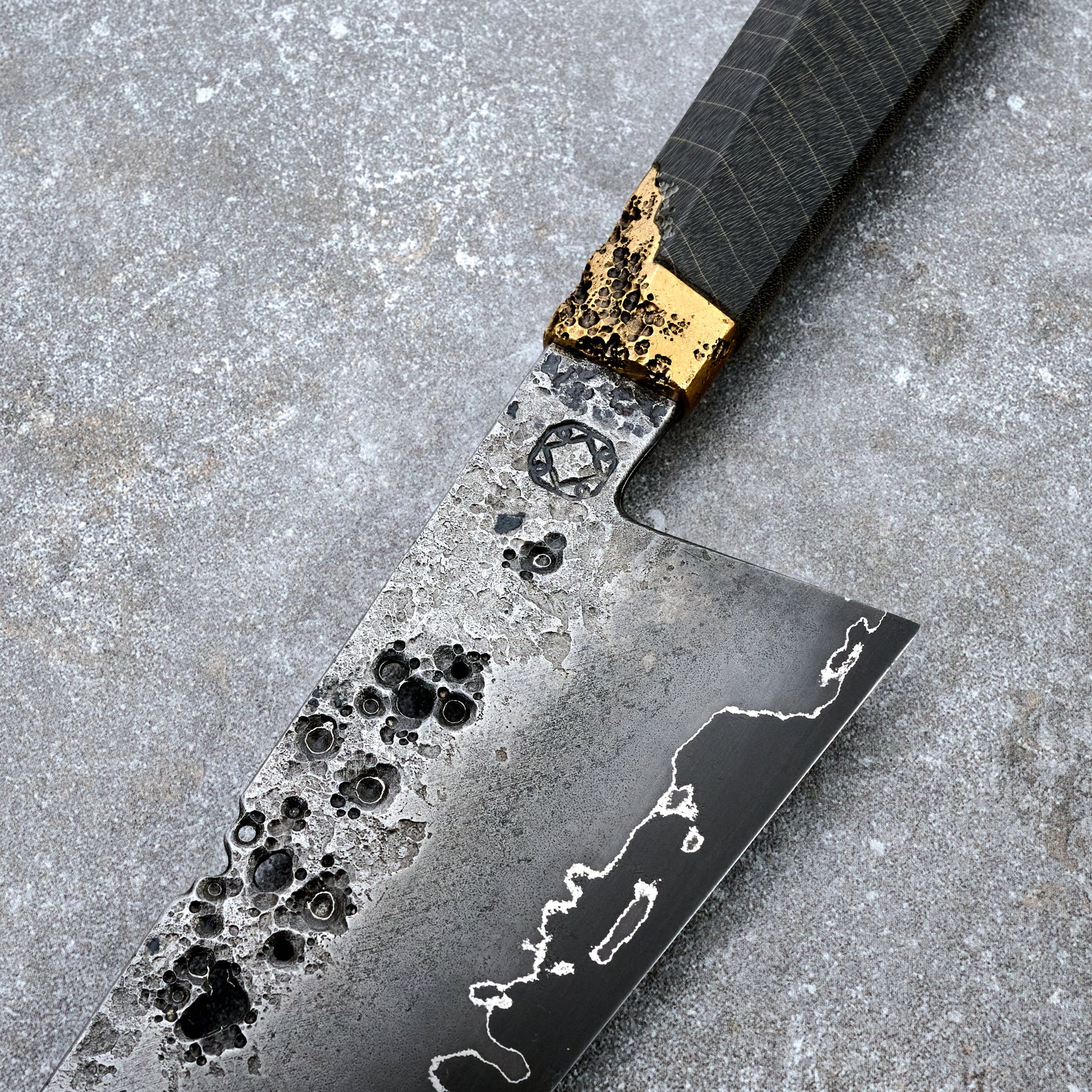 Gyuto 240mm OB Steel 'FRETT' Go Mai – detail view