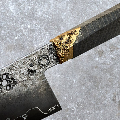 Gyuto 240mm OB Steel 'FRETT' Go Mai – handle detail