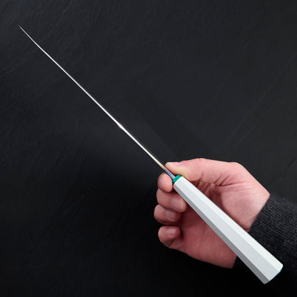 Gyuto 240mm Petrol Mono Take Down – blade close-up