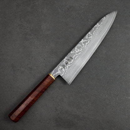 Gyuto 240mm SG2 Damascus Clad Gidgee & Brass