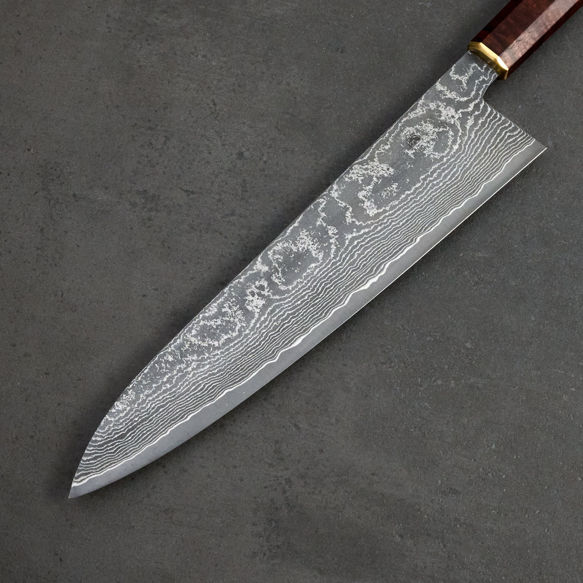 Shigeki Tanaka Gyuto 240mm SG2 Damascus Clad Gidgee & Brass