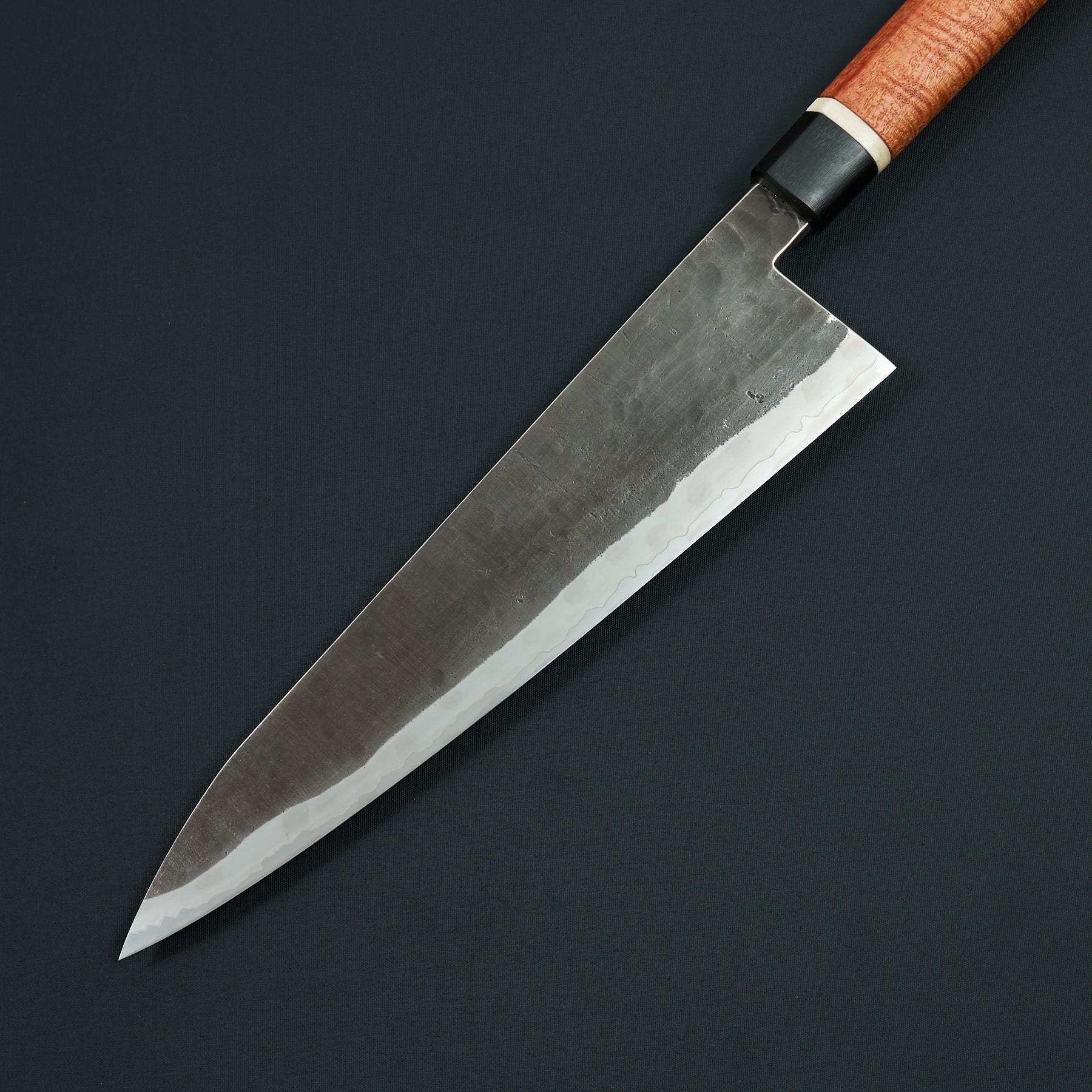 Gyuto 235mm Stainless Glad Apex Ultra KU Stone Finish Red River Gum & Bone By Simon Krichbaum – view 6