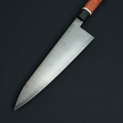 Gyuto 235mm Stainless Glad Apex Ultra Red River Gum & Bone By Simon Krichbaum – side profile
