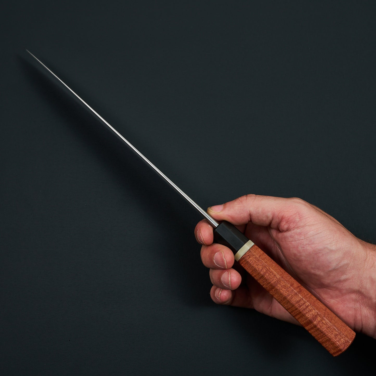 Gyuto 235mm Stainless Glad Apex Ultra Red River Gum & Bone By Simon Krichbaum – handle detail