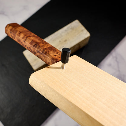Gyuto 240mm Wrought Iron Clad 135Cr3 Thuya Burl – view 7