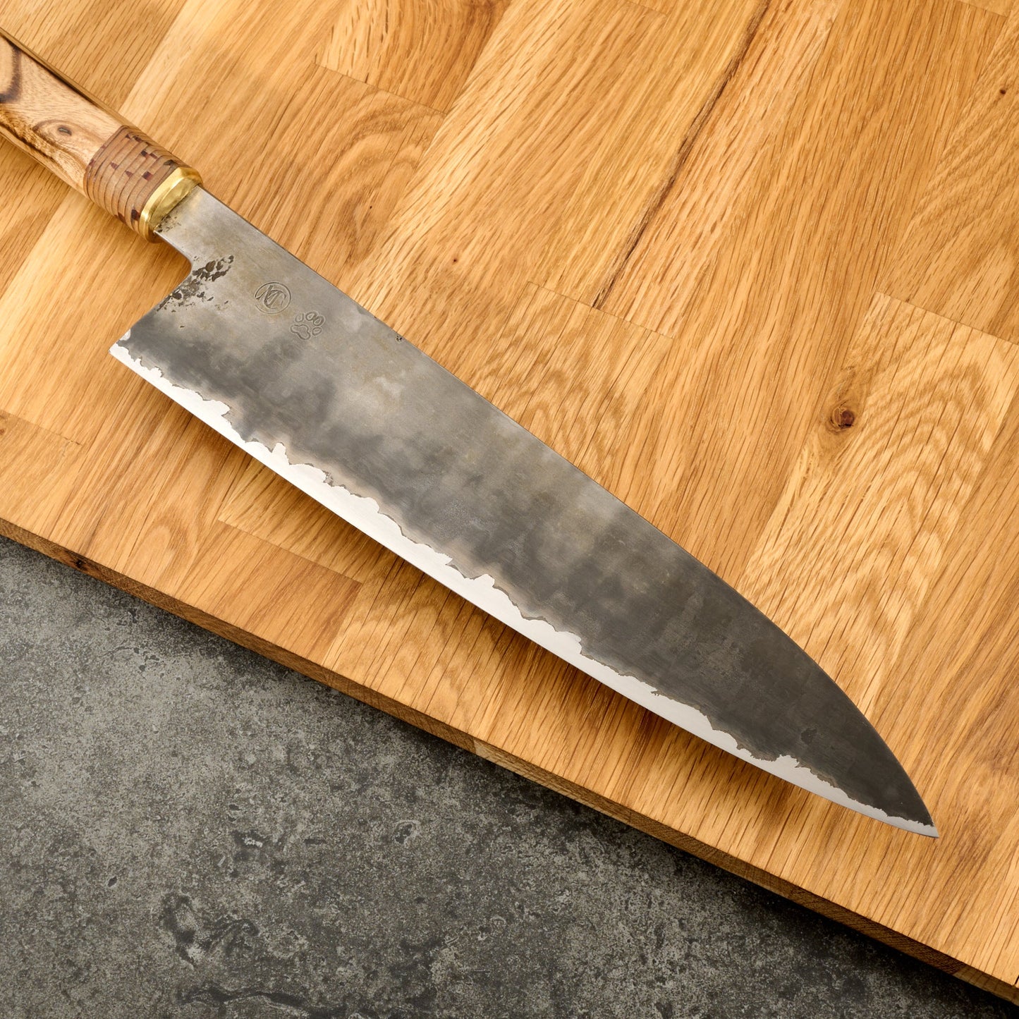 Gyuto 240mm Wrought Iron Clad Apex Ultra By Jonas Johnsson – detail view