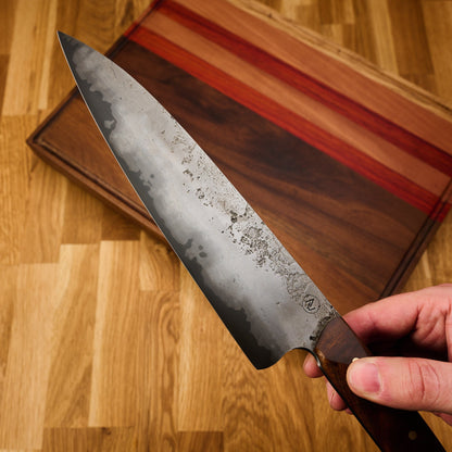 Gyuto 240mm San Mai Wrought Iron Clad Apex Ultra – detail view