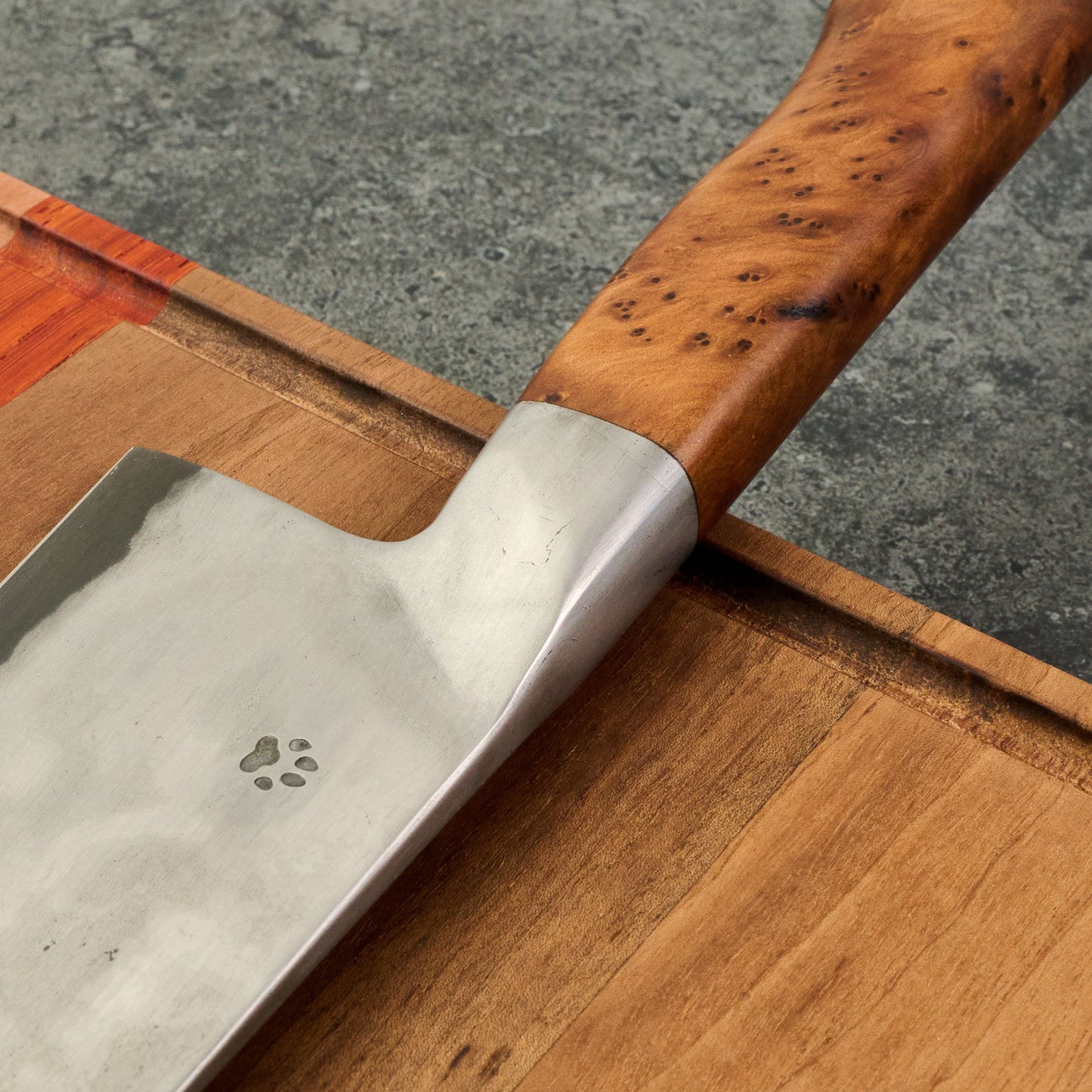 Gyuto 240mm Wrought Iron Clad 1.2519 Warikomi Integral – handle detail