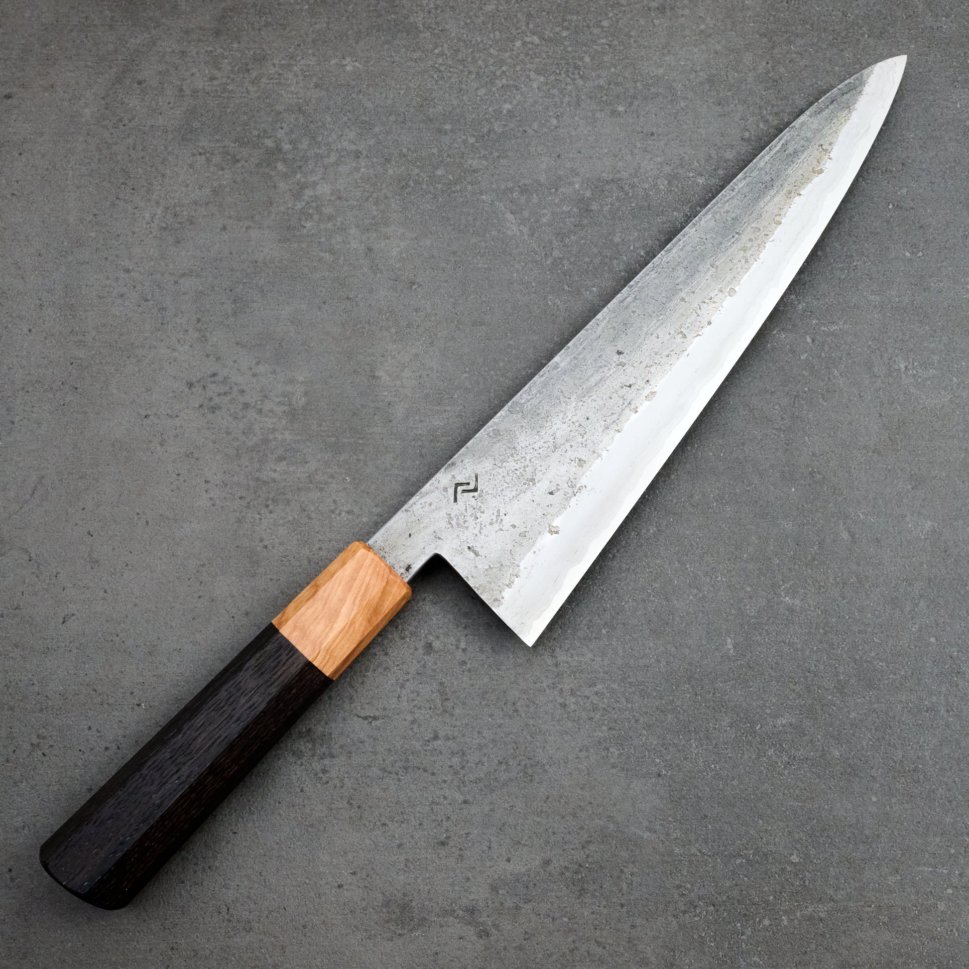 Gyuto 242mm Deep Etched Wrought Iron Clad KU 135cr3 Core
