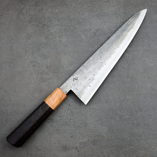 Gyuto 242mm Deep Etched Wrought Iron Clad KU 135cr3 Core