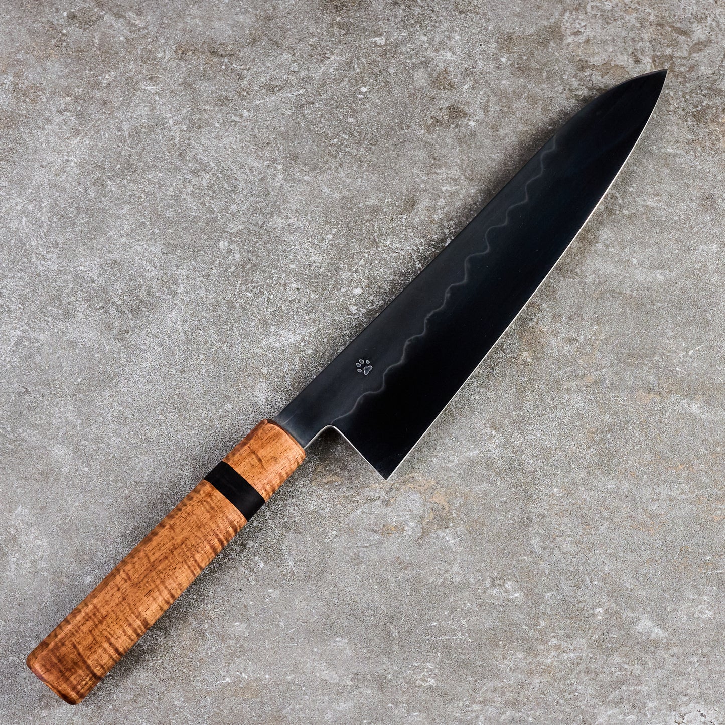 Gyuto 245mm Mizu Honyaki C105 Mirror, Tasmanian Blackwood & Ebony