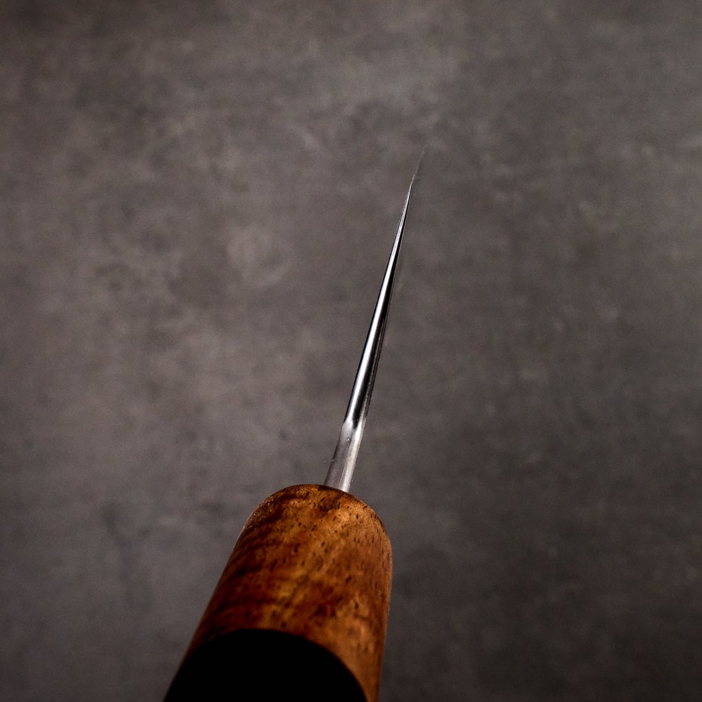 Gyuto 245mm Mizu Honyaki C105 Mirror, Tasmanian Blackwood & Ebony – blade close-up