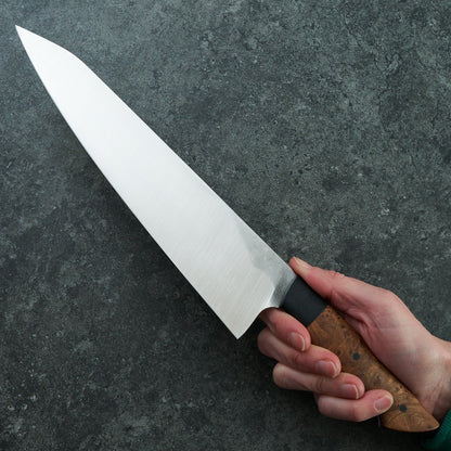 Gyuto 245mm Mono Apex Elm Burl & G10 – side profile