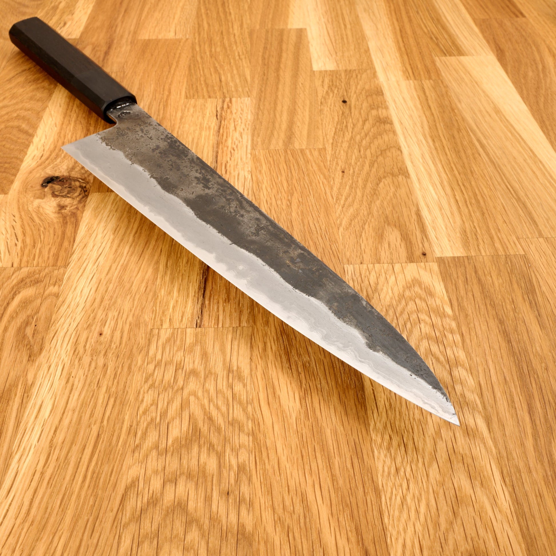 Gyuto 245mm Shirogami #1 Wrought Iron Clad Ku Kasumi – view 6