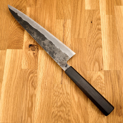 Gyuto 245mm Shirogami #1 Wrought Iron Clad Ku Kasumi – handle detail