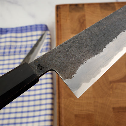 Gyuto 245mm & Petty 130mm Wrought Iron Clad Shirogami #1 – view 8