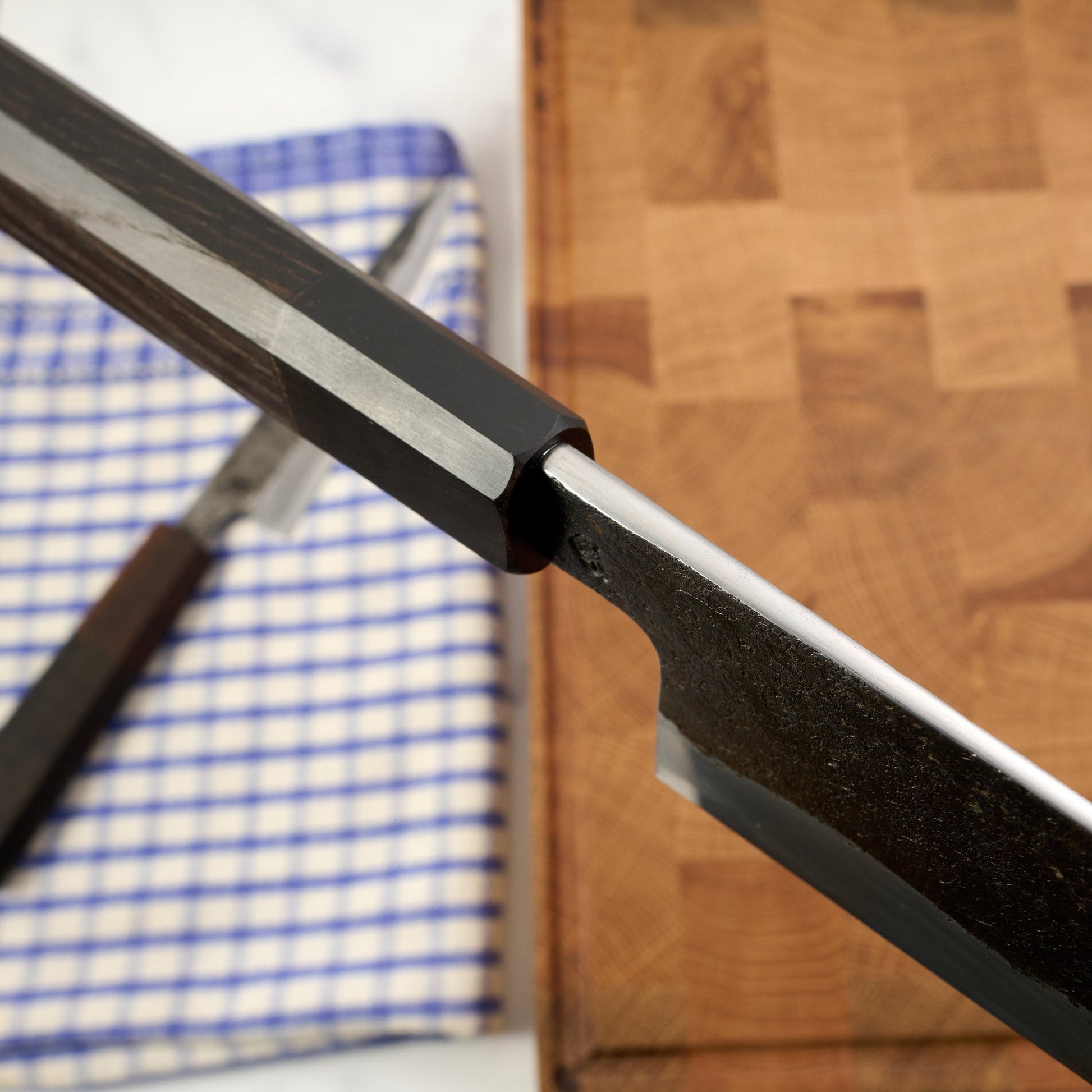 Gyuto 245mm & Petty 130mm Wrought Iron Clad Shirogami #1 – view 9
