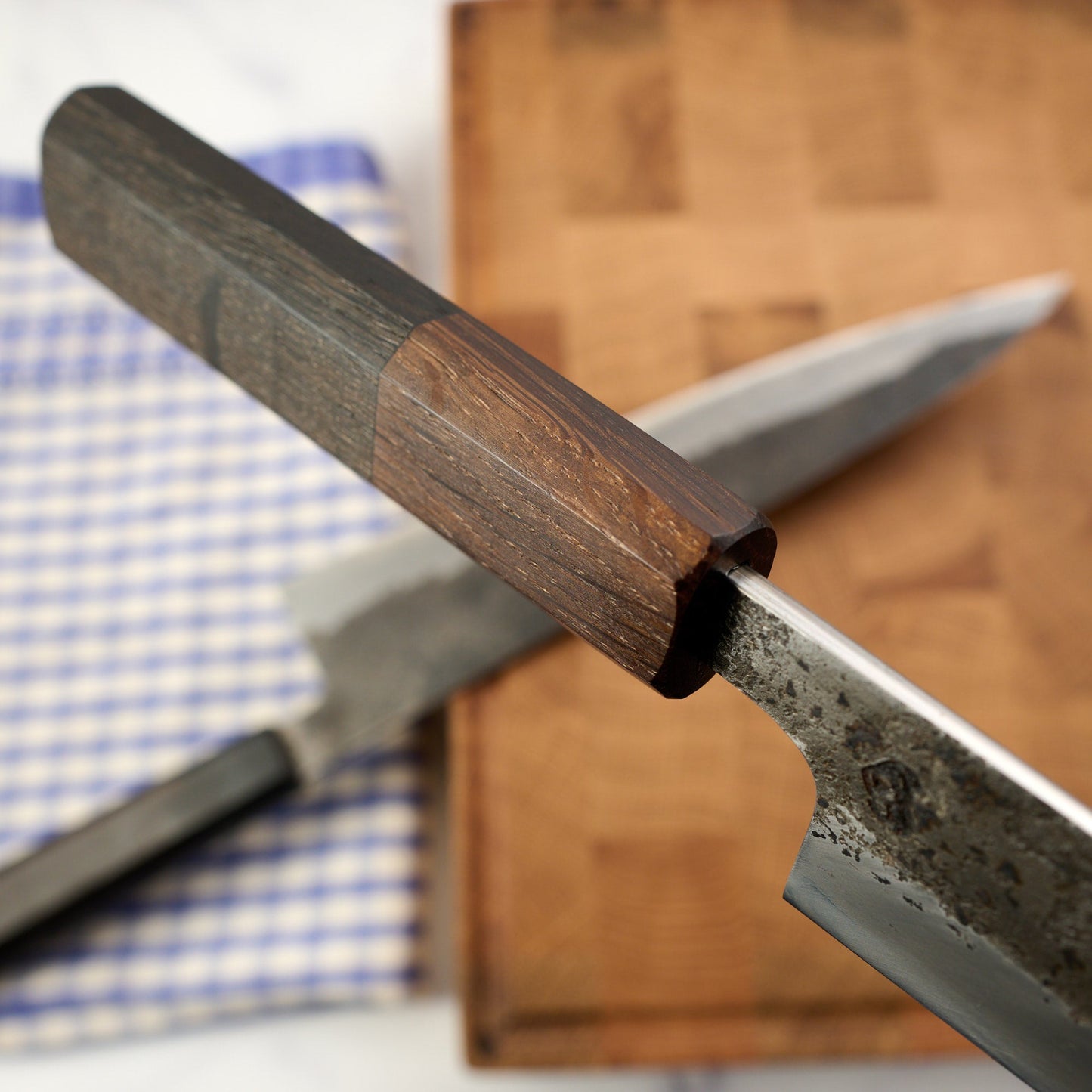 Gyuto 245mm & Petty 130mm Wrought Iron Clad Shirogami #1 – view 7