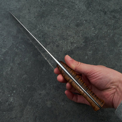 250mm Gyuto Asymmetrical B-Grind Koa – side profile