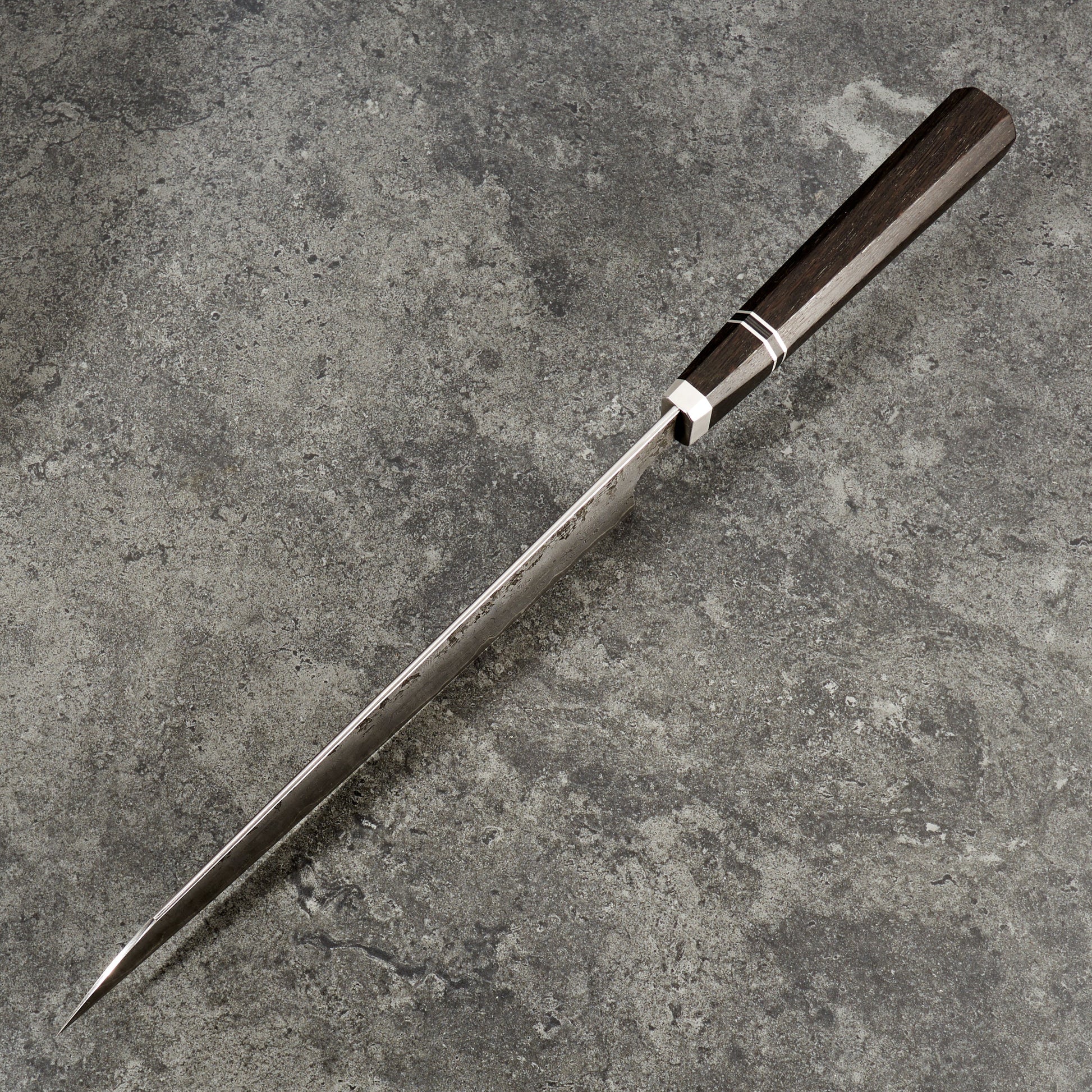 Gyuto 250mm Damascus Clad 1.2519 & Ancient Oak – side profile