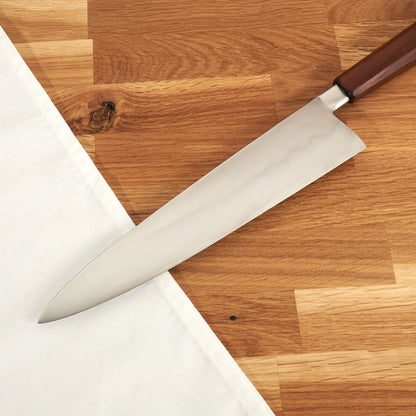 Gyuto 250mm Aogami #2 Honyaki Integral & Macassar Ebony – view 6