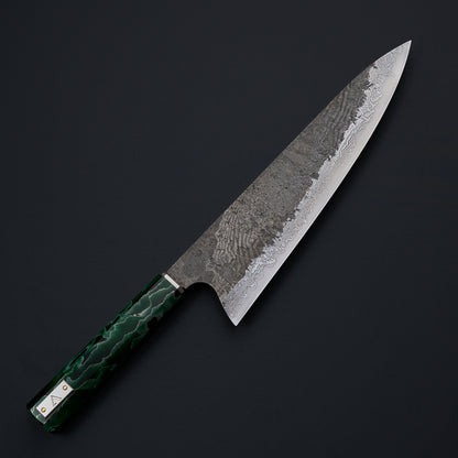 Gyuto 250mm KAZE Twist Damascus Clad SanMai, Apex Ultra Core