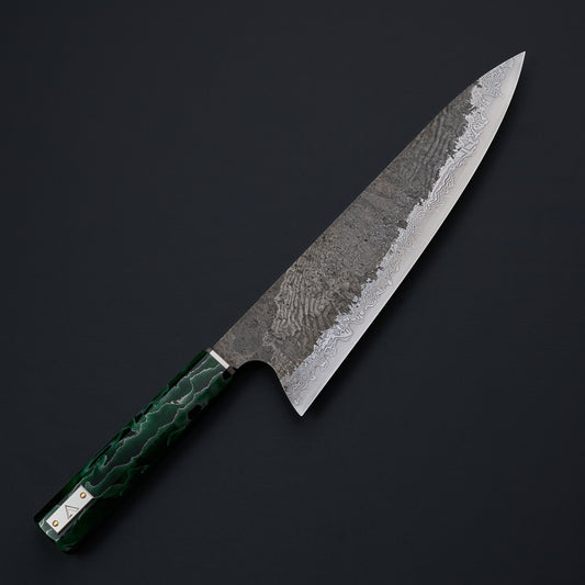 Gyuto 250mm KAZE Twist Damascus Clad SanMai, Apex Ultra Core