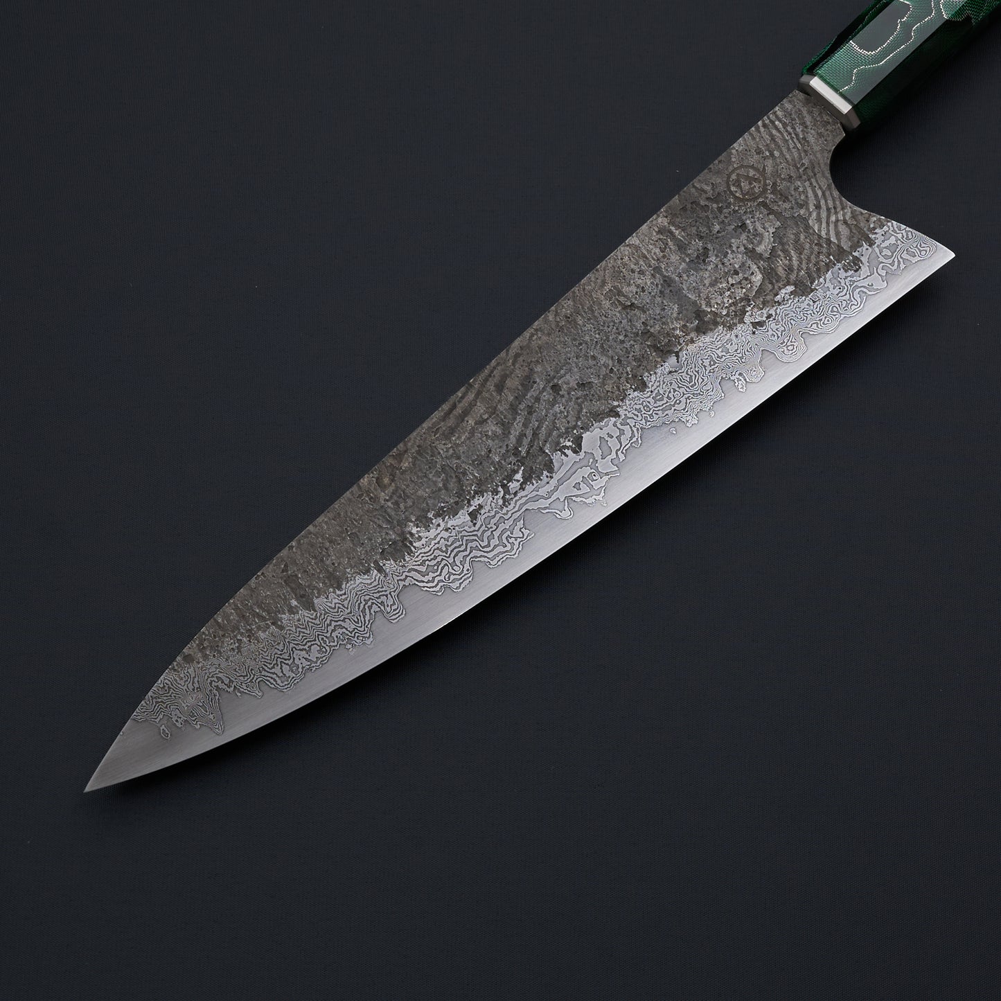 Gyuto 250mm KAZE Twist Damascus Clad SanMai, Apex Ultra Core