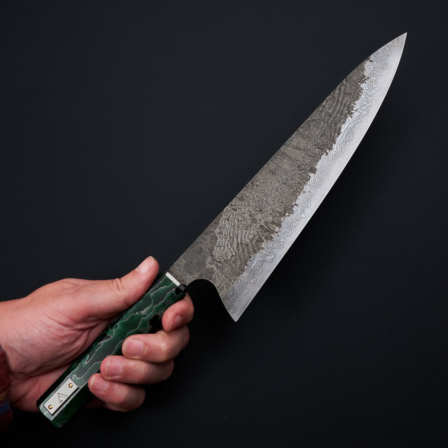 Gyuto 250mm KAZE Twist Damascus Clad SanMai, Apex Ultra Core