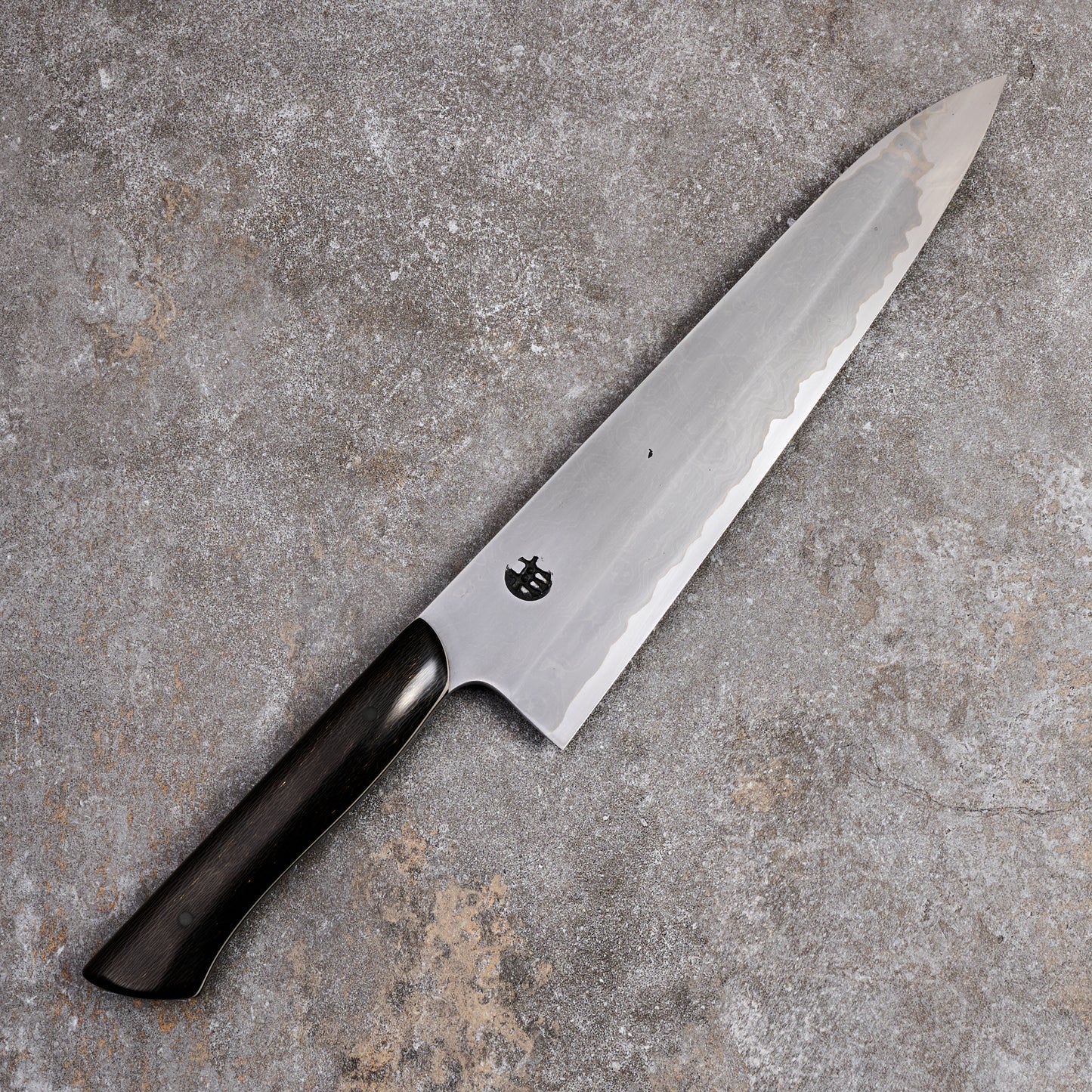 Gyuto 250mm SanMai Wrought Iron & Nickel Damascus Clad 1.2519 Full Polish