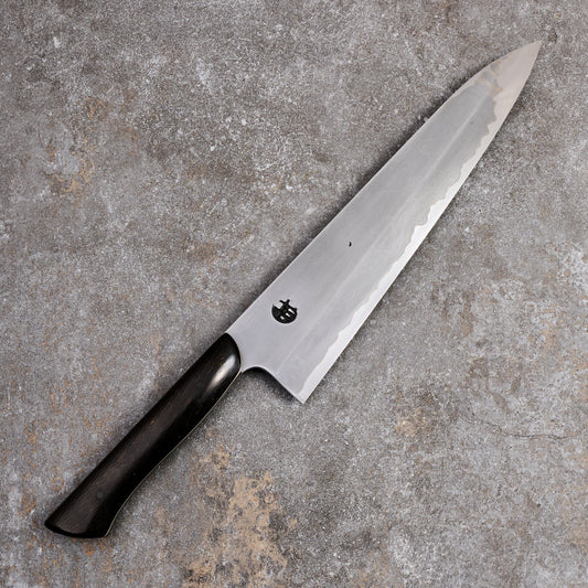 Gyuto 250mm SanMai Wrought Iron & Nickel Damascus Clad 1.2519 Full Polish
